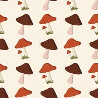 Mushroom pattern on a light background vector