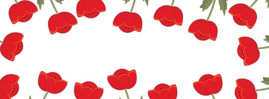 Banner with a frame of poppies vector