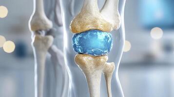 Detailed 3D Rendering of Human Knee Joint Anatomy photo