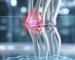 Digital Human Knee Joint Anatomy with Inflammation photo