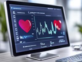 Heart Rate Data on Computer Screen photo