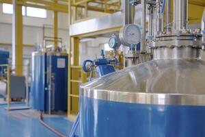 Industrial Steel Tanks in a Factory photo