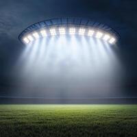 Spaceship Over Stadium at Night photo