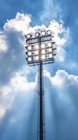 Stadium Lights Piercing Through Clouds photo