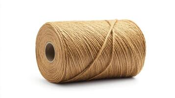 Explore the rustic charm and versatile applications of natural jute twine with this high-resolution image showcasing its texture, color, and potential uses in crafting, packaging, and sustainable photo