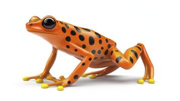 Explore the vibrant beauty of this Orange Poison Dart Frog, a captivating amphibian with striking black spots Discover its natural habitat, unique characteristics, and poisonous defense mechanisms photo