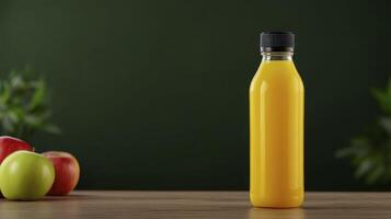 Freshly Squeezed Orange Juice in a Sleek Bottle A Vibrant and Healthy Choice for Breakfast, Lunch, or a Refreshing Snack Enjoy the Natural Sweetness and Vitamin C Boost in Every Sip Perfect for a photo