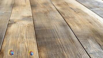 Rustic Wooden Plank Texture Background Capturing the natural beauty and warmth of aged wood, this close-up photograph showcases the intricate grain patterns, subtle color variations, and weathered photo