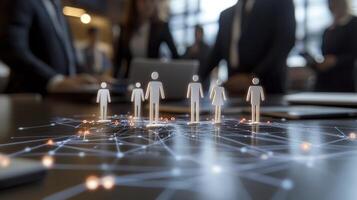 Visualize connections and collaboration with this professional team dynamic imagery Explore the interconnectedness of teamwork, innovation, and successful business strategies through captivating photo