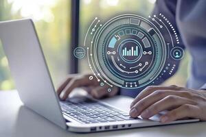 Unlock your business potential with data-driven insights Explore the power of analytics through captivating visuals of professionals leveraging laptops, analyzing charts, and making informed photo