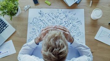 Stressed Professional Overwhelmed by Business Challenges Exploring burnout symptoms, mental health struggles in the workplace, and effective stress management techniques Understand the impact of photo