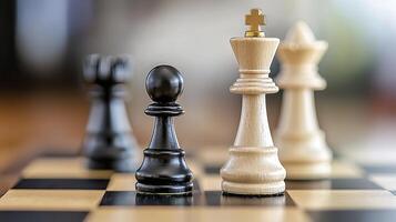 Strategic Chess Game A Captivating Image of Strategy, Planning, and Intellectual Challenge Explore the intricacies of the chessboard, showcasing the strategic dance between the black and white pieces photo