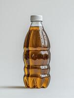 Amber Liquid in Clear Plastic Bottle photo