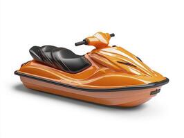 Orange Jet Ski on White Background photo