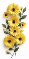 Vibrant Yellow Paper Flower Bouquet on White photo