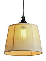 Beige Textured Lampshade Pendant Light photo