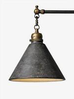 Distressed Dark Gray Conical Lamp with Gold Accents photo