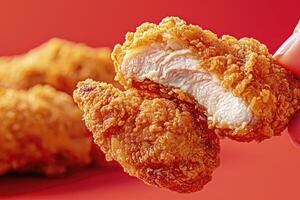 Crispy Golden Chicken Nuggets Close Up photo