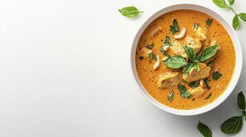 Red Thai Chicken Curry with Cashews and Basil photo