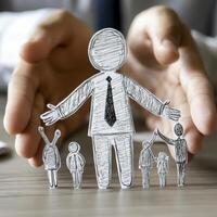 Protective Hands Encircling Family Figures photo