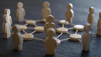 Wooden Figures Network Teamwork and Connection photo