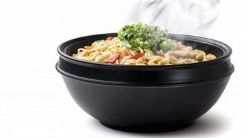 Steaming Bowl of Delicious Ramen Noodles A Culinary Journey into Asian Flavors, Perfect for Foodies and Photography Enthusiasts Explore the Art of Japanese Cuisine with this Close-Up Image photo