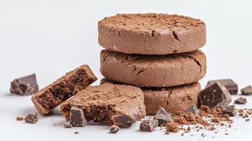 Indulge in the rich, decadent allure of these delectable chocolate delights, a symphony of cocoa goodness that tantalizes your taste buds with every bite, showcasing a tempting stack of perfectly photo