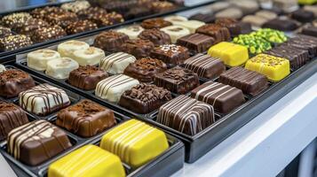 Indulge in Decadent Delights A Captivating Close-Up Showcase of Exquisite Chocolate Candies, Perfect for Satisfying Your Sweet Cravings and Elevating Any Occasion Explore the Irresistible World of photo