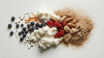 Healthy Eating Explore the Vibrancy of Natural Ingredients in Your Food, Focus on Fresh Blueberries and Almonds, and Other Nutritious Components to Elevate Your Culinary Experience Discover the photo