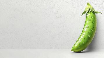 Fresh Green Pea Pod Isolated on White Background, High Resolution Stock Photo for Healthy Eating and Vegan Recipes Close-up Image of Organic Pea with Natural Texture, Ideal for Food Blogs and