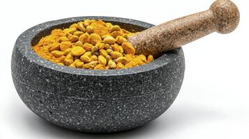 Explore the vibrant world of turmeric with this captivating image showcasing its natural beauty and potent properties Discover the essence of this golden spice, traditionally used for culinary photo