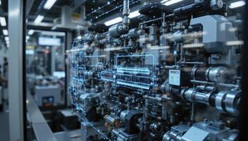 Explore the Intricate World of Industrial Automation and Manufacturing Processes Through this Captivating Image Showcasing Advanced Machinery, Precision Engineering, and Cutting-Edge Technology in a photo