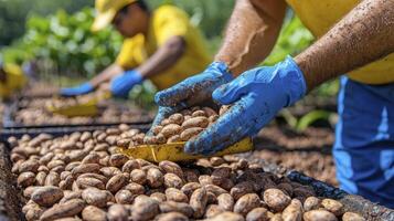 Capturing the Essence of Almond Harvesting A Visual Journey Through Fields, Farmers, and the Bounty of Nature's Nutritious Gift Explore the meticulous process of gathering almonds, showcasing the photo