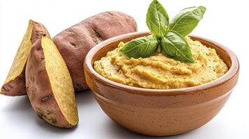 Delicious Sweet Potato Hummus Bowl A Healthy and Vibrant Recipe Indulge in the creamy texture and naturally sweet flavor of this unique hummus variation, perfect for a nutritious snack or appetizer photo