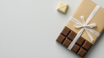 Delightful Chocolate Gift Box A Captivating Image for Indulgent Treats and Special Occasions, Presenting a Stunning Visual of Exquisite Confectionery, Perfect for Chocolate Lovers and Gift-Giving photo