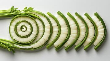 Discover the intricate beauty of spiral celery art, a visually stunning and edible masterpiece that transforms ordinary vegetables into captivating culinary creations, perfect for adding a touch of photo