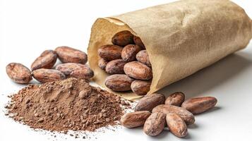 Discover the Richness of Cacao Exploring the Beauty of Cocoa Beans, Freshly Harvested and Ready for Transformation into Delicious Chocolate Delights This High-Quality Image Showcases the Natural photo