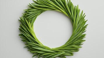Elevate your creative projects with this stunning green wreath image, perfect for adding a touch of nature and elegance to your designs This captivating image showcases a meticulously crafted wreath photo