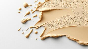 Explore the Luxurious Texture of Beige Foundation A Close-Up Look at its Creamy Smoothness, Perfect for Highlighting Skincare and Beauty Concepts Ideal for Cosmetics Advertising and Demonstrating photo