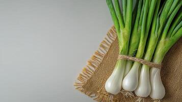 Fresh Green Onions Still Life A Vibrant Display of Culinary Delight, Showcasing the Natural Beauty and Nutritional Value of This Versatile Vegetable, Perfect for Recipes, Healthy Eating, and Adding a photo