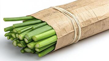 Freshly Harvested Green Garlic Scapes A Culinary Delight and Natural Ingredient Showcase Discover the Vibrant Color, Crisp Texture, and Distinct Flavor of These Seasonal Vegetables, Perfect for photo