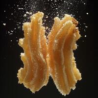 Crispy Golden Churros Delight A Close-Up Shot Showcasing the Delicate Texture and Sugary Coating of Traditional Spanish Pastries, Perfect for Dessert Lovers and Food Bloggers Explore the Sweetness photo