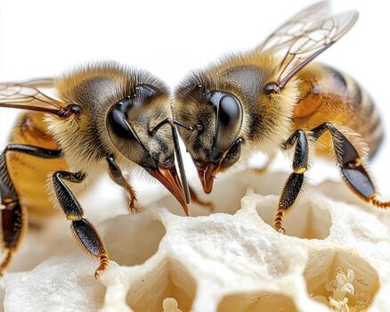 Discover the mesmerizing world of bees with this high-resolution close-up image showcasing their intricate details and vital role in pollination, highlighting the beauty and importance of these photo