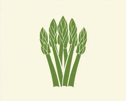 Explore the vibrant simplicity of green asparagus art A minimalist illustration capturing the essence of fresh produce and healthy eating This clean design celebrates the beauty of vegetables photo