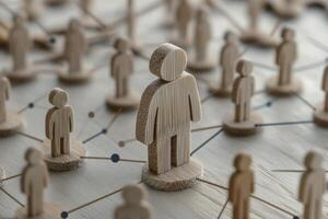 A compelling visual representation unfolds, presenting a meticulously crafted network of employees, each figure intricately connected, symbolizing the robust and dynamic interactions within a photo