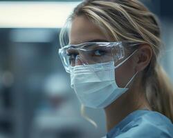In a pristine dental setting, a focused dental assistant meticulously sterilizes instruments with cutting-edge ultraviolet sanitation devices Her commitment to hygiene and patient safety is evident photo