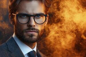 In a world where ambition meets innovation, this entrepreneur stands tall, a beacon of success in the modern business landscape His sharp gaze reflects determination, his tailored suit exudes photo