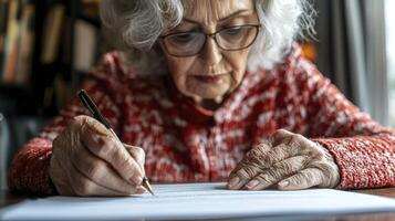 In the quiet corner of her home, a pensioner sits, her hands steady despite the years, focused intently on the documents spread before her Each signature, a deliberate stroke, represents more than photo