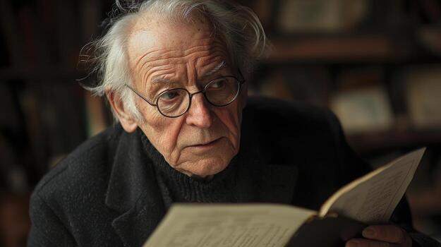 In the twilight years, a wise elder makes pivotal investment decisions, shaping a secure future With thoughtful deliberation and expert guidance, this pensioner navigates complex financial photo