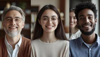 Envision an AI-powered conferencing platform, seamlessly integrating facial recognition technology to enhance user experience and streamline communication Witness a diverse group of photo